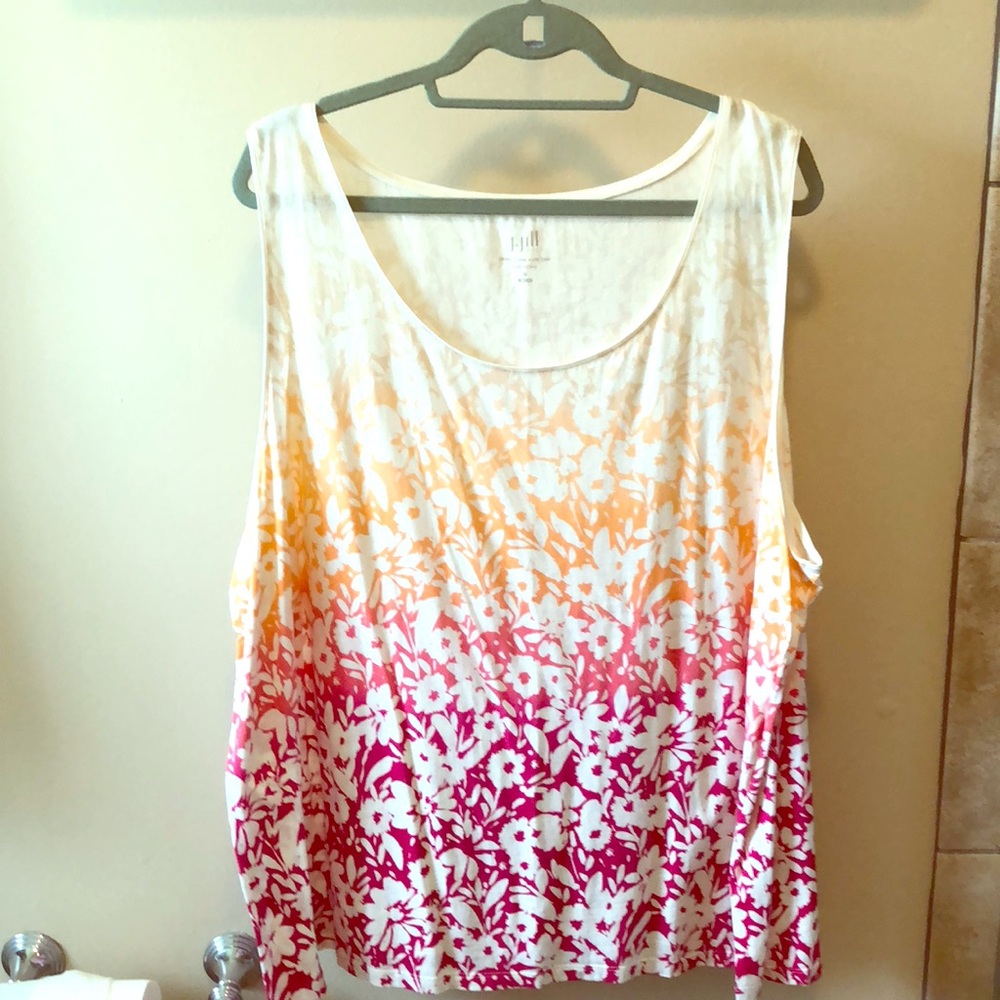 Ombré Floral A-line tank
